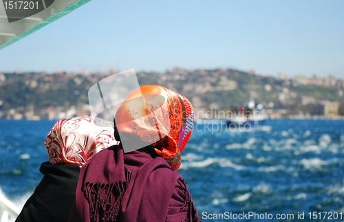 Image of Turkish women on a boat