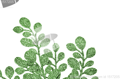 Image of Christmas decorative green leaves