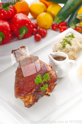 Image of original German BBQ pork  knuckle