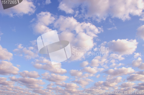 Image of Sunny morning sky full of clouds.
