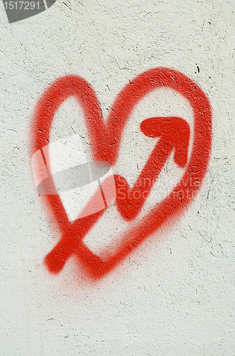 Image of Red heart and cupid arrow