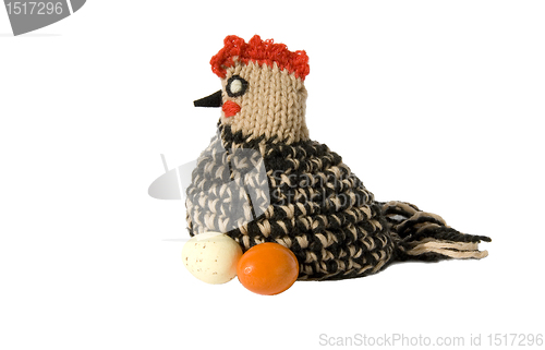 Image of Easter chicken with eggs