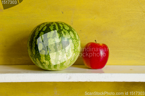 Image of Watermelon red apple. Healthy natural fruit food
