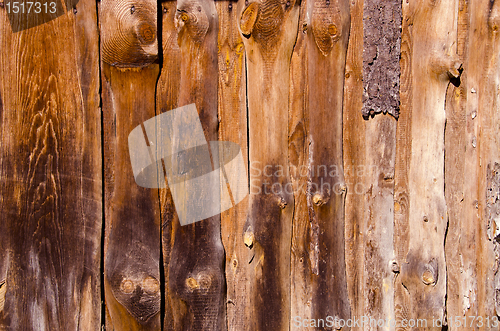 Image of Old abandoned rural house walls made of boards