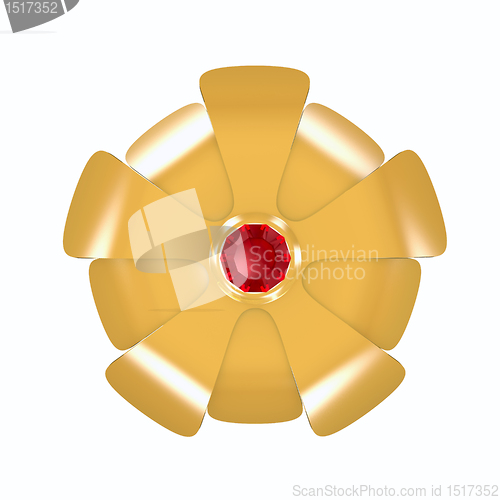 Image of Gold flower and ruby