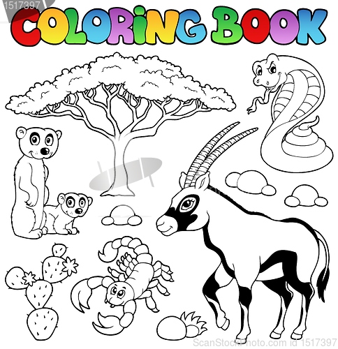 Image of Coloring book savannah animals 1