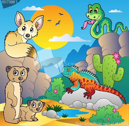 Image of Desert scene with various animals 4