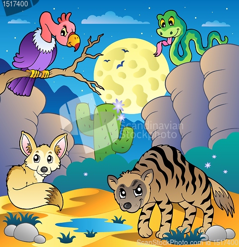 Image of Desert scene with various animals 2