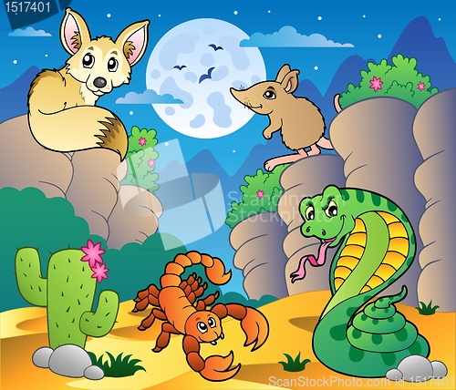 Image of Desert scene with various animals 5