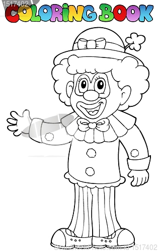 Image of Coloring book with cheerful clown 3