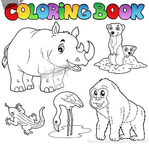 Image of Coloring book zoo animals set 1