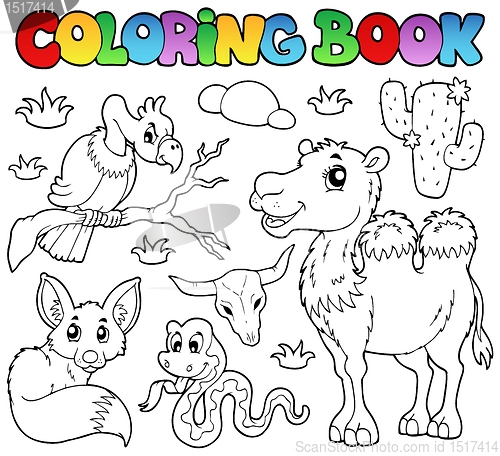 Image of Coloring book desert animals 1