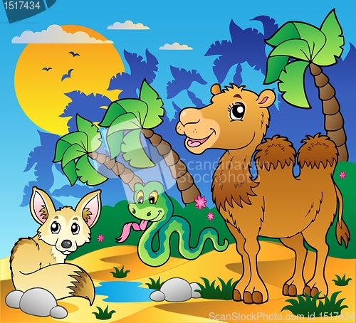 Image of Desert scene with various animals 1