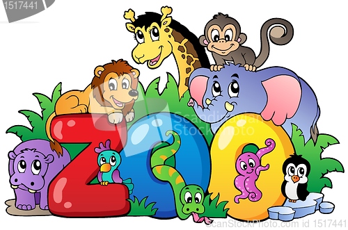 Image of Zoo sign with various animals
