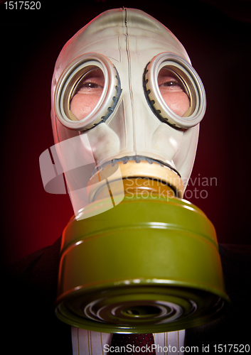 Image of person in a gas mask