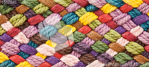 Image of multi colored woollen yarns