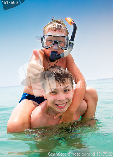 Image of Two boys on a beach