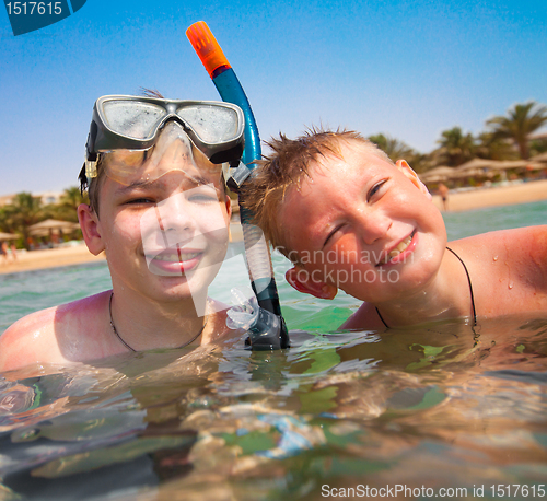 Image of Two boys on a beach