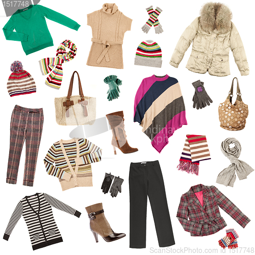 Image of Lady's clothes. Winter warm clothes