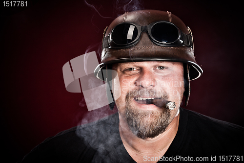 Image of biker in a helmet