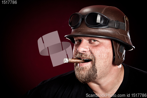 Image of biker in a helmet