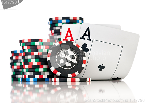 Image of chips and two aces