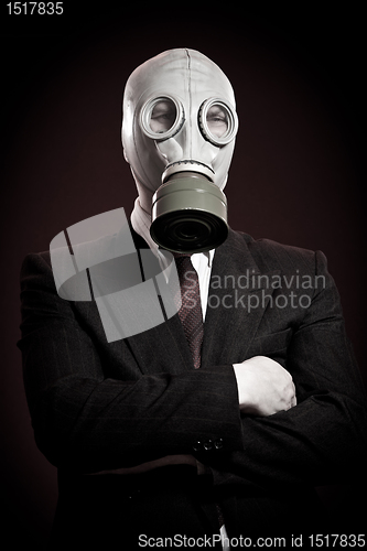 Image of person in a gas mask