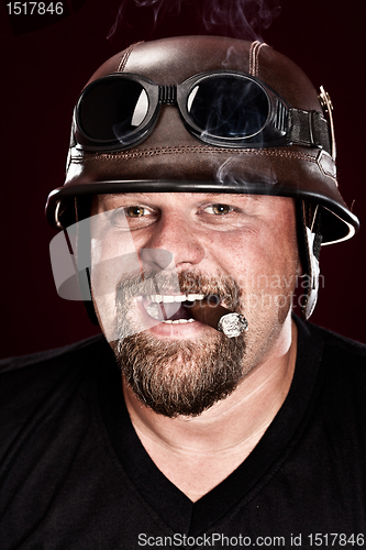 Image of biker in a helmet