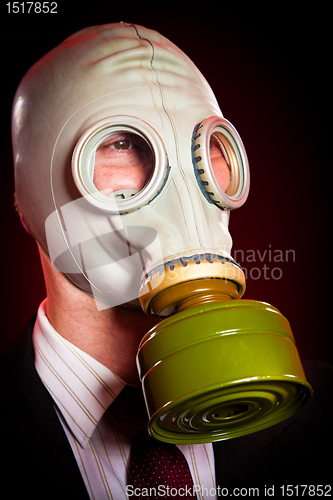 Image of person in a gas mask