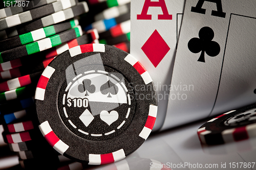 Image of gambling chips and cards