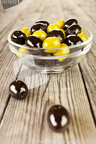 Image of Olives on a wooden table