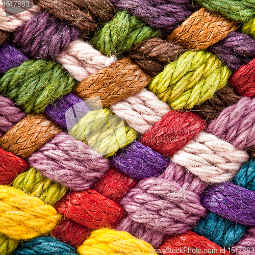 Image of multi colored woollen yarns