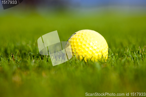 Image of Yellow ball for a golf