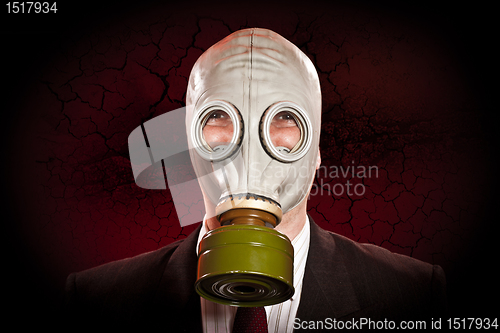 Image of person in a gas mask