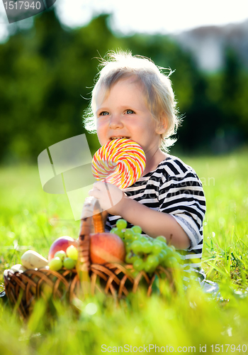 Image of little boy with a sweet