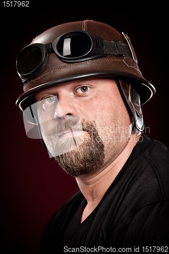 Image of biker in a helmet