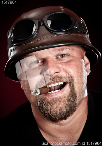 Image of biker in a helmet