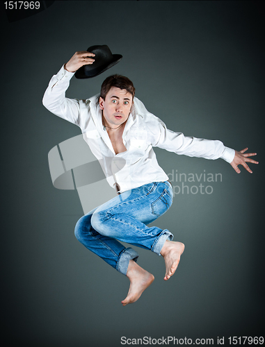 Image of man with a hat in a jump
