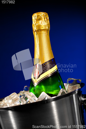 Image of Champagne bottle in ice