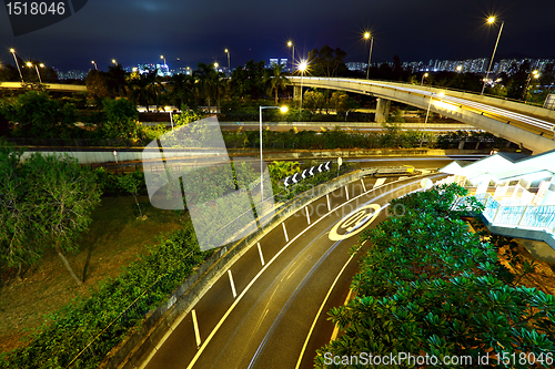 Image of highway at night