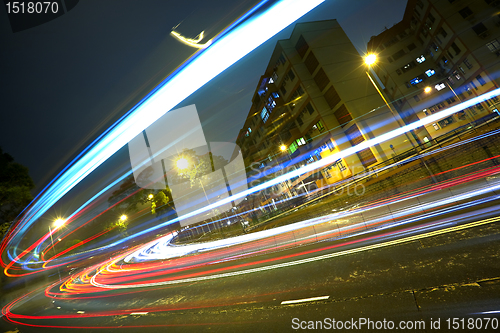 Image of highway light trails