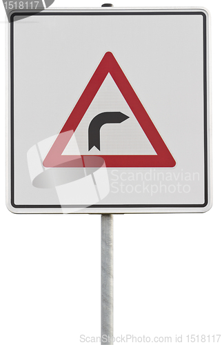 Image of german traffic sign: right turn (with clipping path)