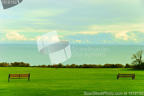 Image of Two parkbenches