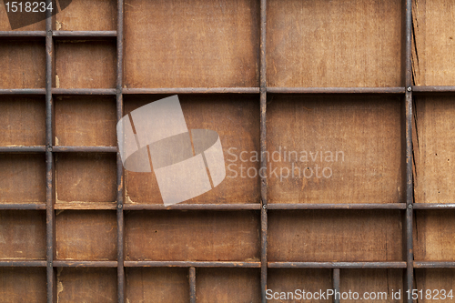 Image of wooden box with bins