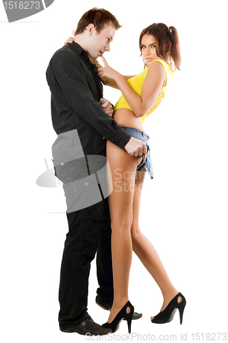 Image of Playful flirting couple