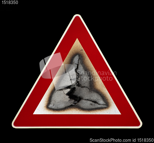 Image of Warning sign fire hazard