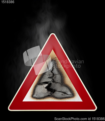 Image of Warning sign fire hazard