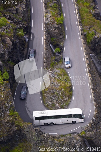 Image of Coach in hairpin curve