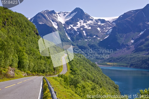 Image of Scenic road by fjord