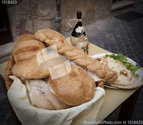 Image of Wine and bread